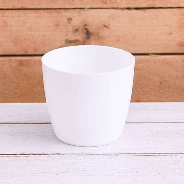 6.3 inch (16 cm) valencia 16 round plastic planter (white) (set of 6) 