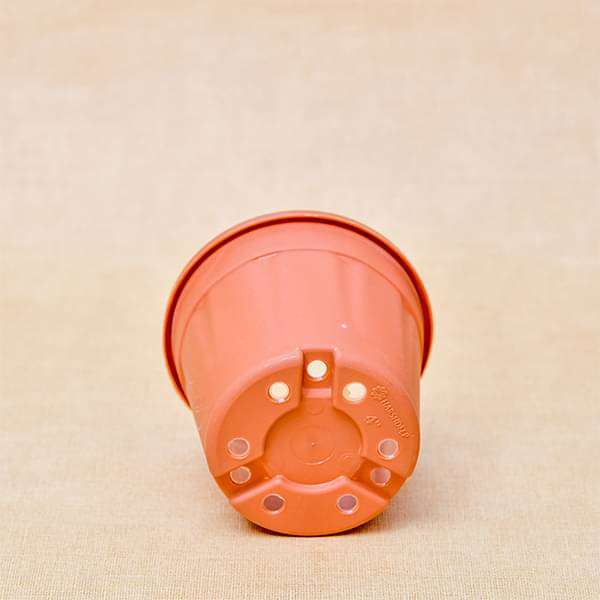 6 inch (15 cm) grower round plastic pot (terracotta color) (set of 6) 