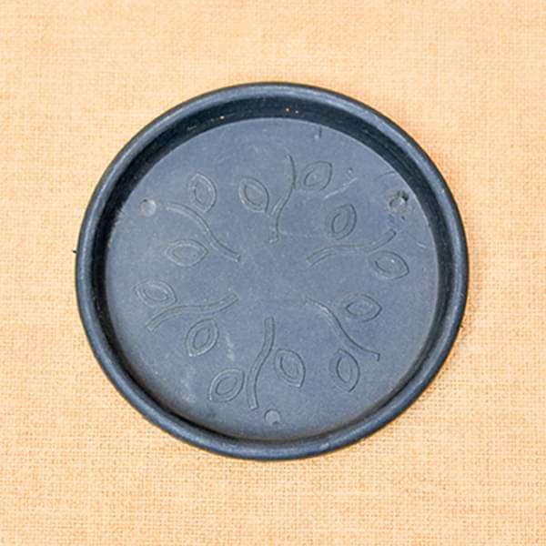 7.6 inch (19 cm) round plastic plate for 7 inch (18 cm) pots (black) (set of 6) 