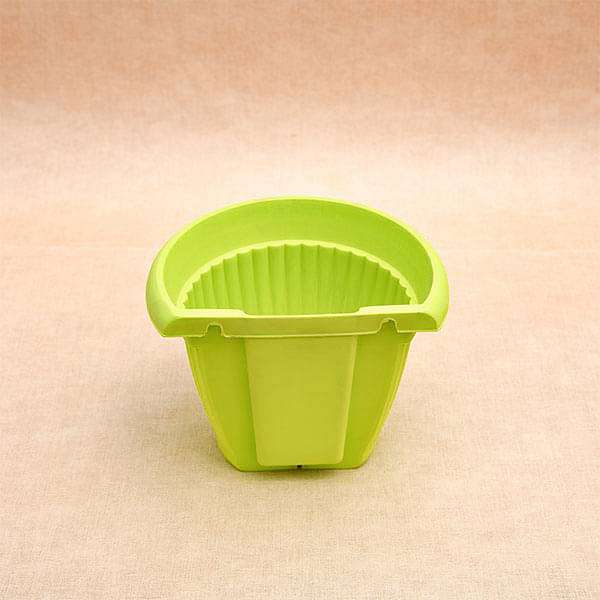 7.9 inch (20 cm) bello wall mounted d shape plastic planter (lime yellow) (set of 6) 