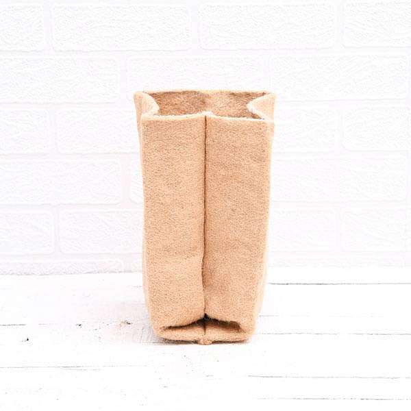 8.5 inch (22 cm) eco friendly jute grow bag (brown) (set of 2) 