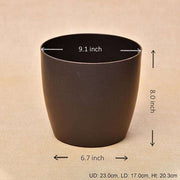 9.1 inch (23 cm) ronda no. 2320 round plastic planter (coffee color) (set of 3) 