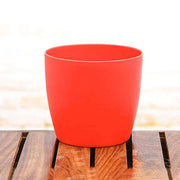 9.1 inch (23 cm) ronda no. 2320 round plastic planter (red) (set of 3) 