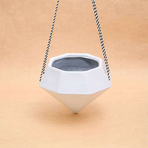 diamond hanging planter Buy 9.8 inch (25 cm) SML-015 Diamond Hanging Fiberglass Planter (White) online from Nurserylive at lowest price