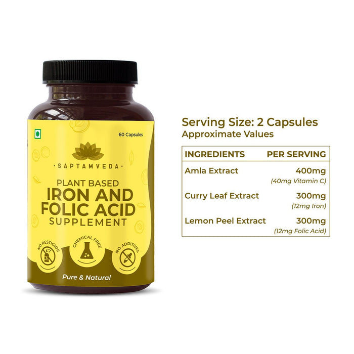 Iron and Folic Acid - 60 Capsules